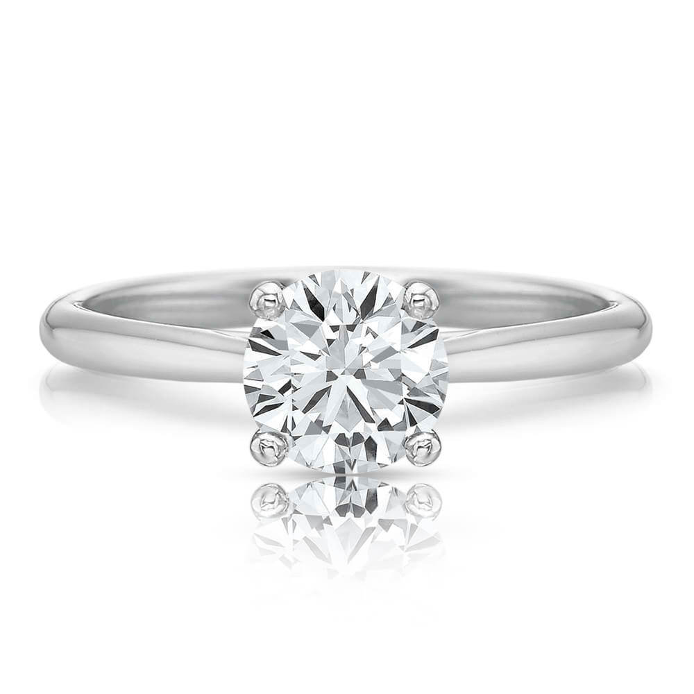 Precision Set 18K White Gold Solitaire Engagement Ring Mounting