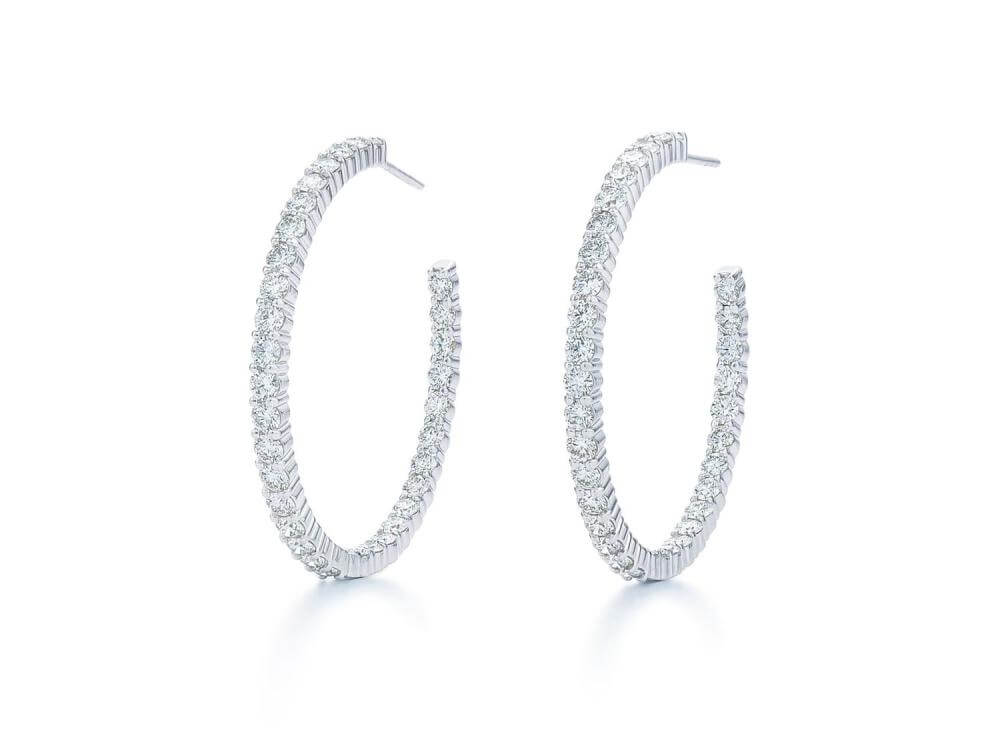 Kwiat Diamond Inside Out Open Hoops Earrings