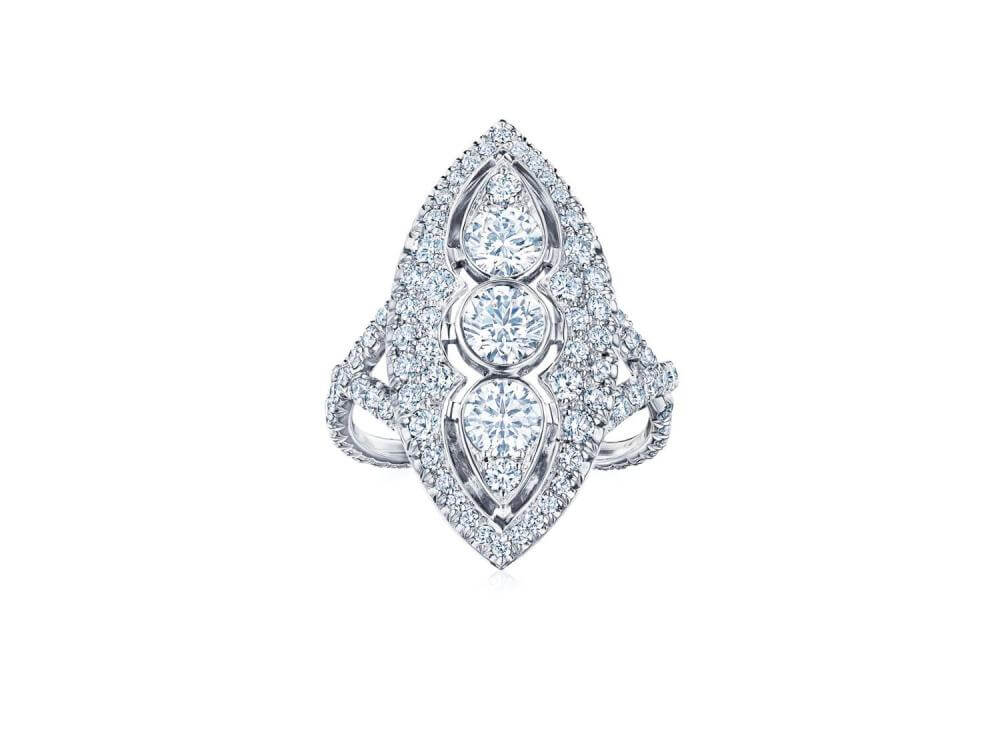 Kwiat Marquise Shape Round Diamond Ring