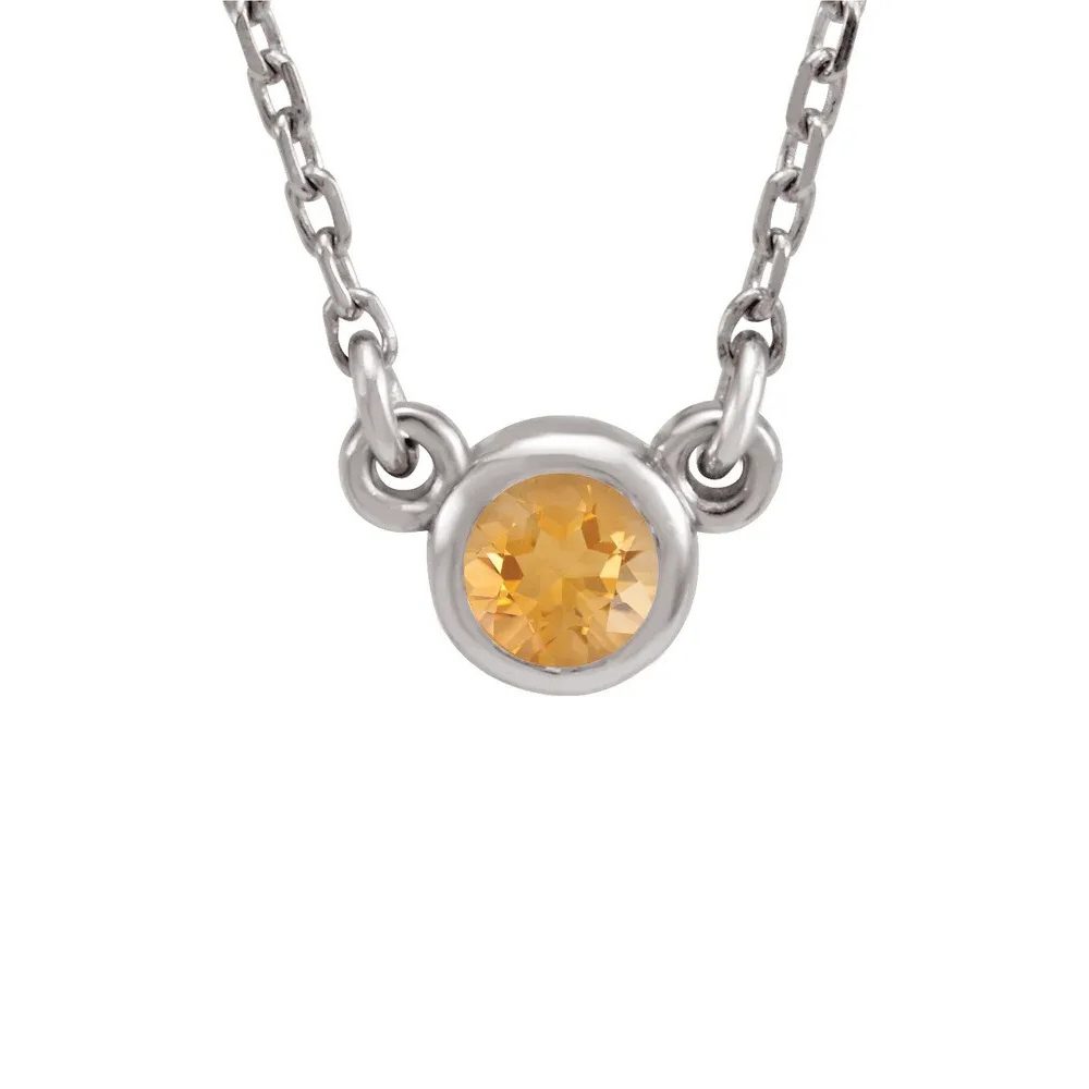 King Jewelers Bezel Set November Birthstone Necklace