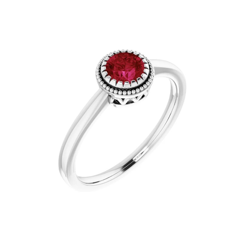 King Jewelers Bezel Set Ruby July Birthstone Ring