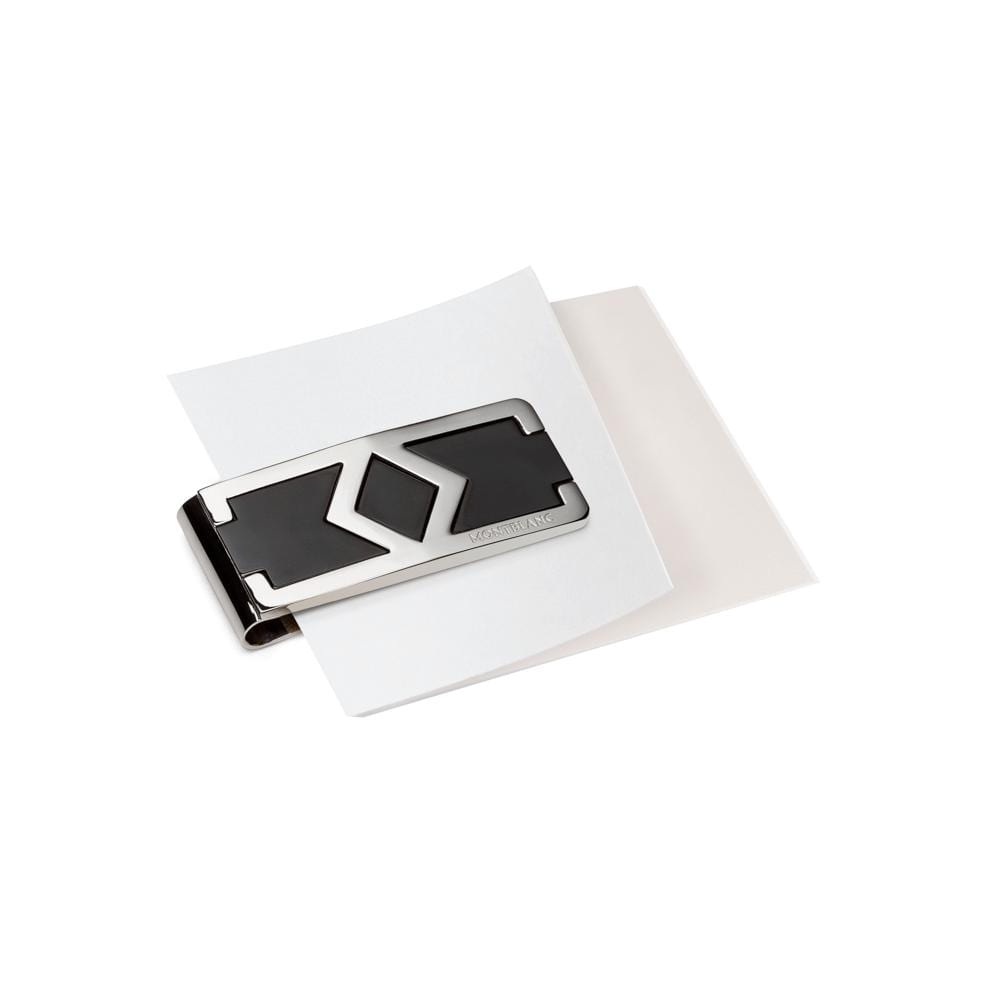 Montblanc Stainless Steel Signature Money Clip holding paper